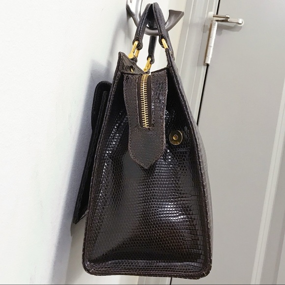 SUAREZ New York Lizard Skin Top Handle Crossbody - Picture 4 of 8